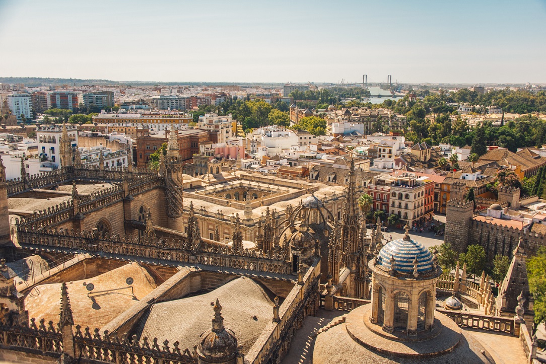 View from the Giralda Tower and the Cathedral of Seville