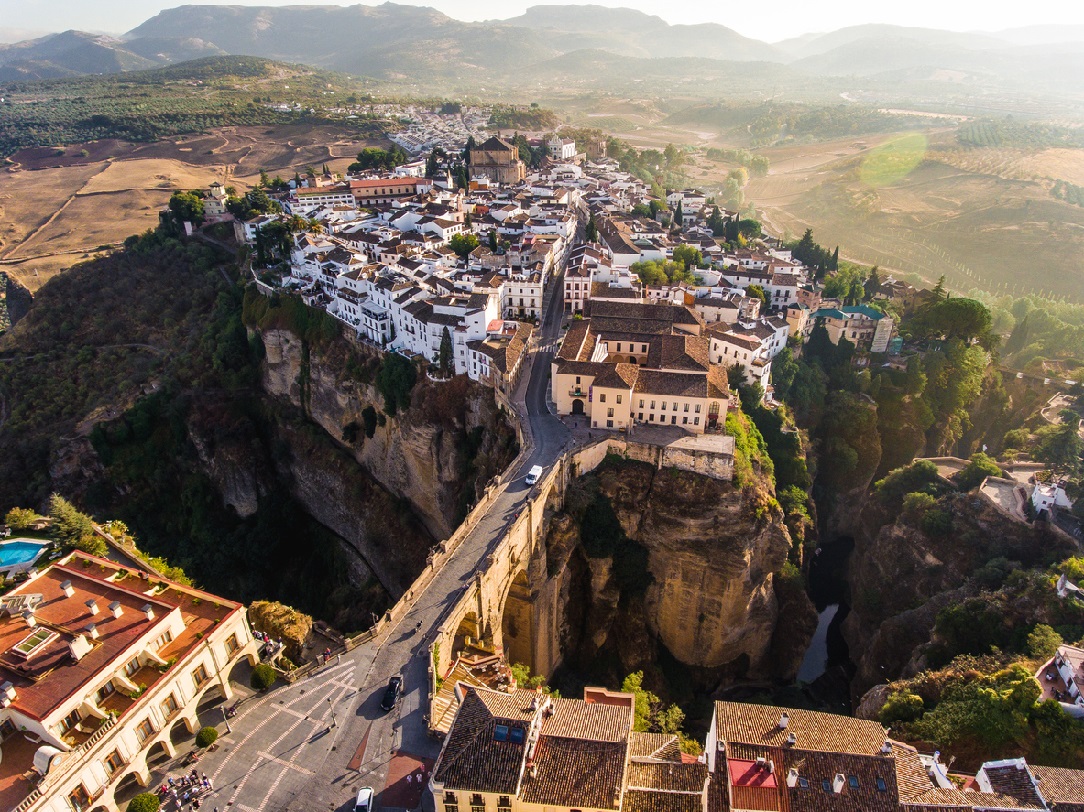 Vue aérienne de Ronda, village espagnole